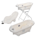 Imagen de Bañera de 88 cm con enchufe para vaciar + termómetro + almohadilla de baño
